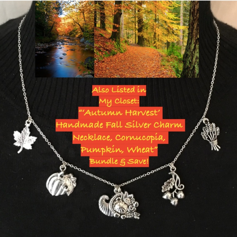 “All Hallows Eve" Handmade Silver Halloween Charm Necklace Haunted House Pumpkin - Picture 15 of 15